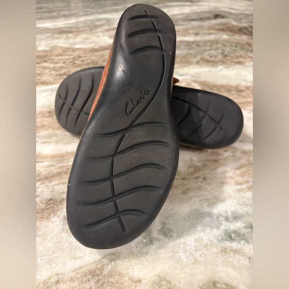 CLARK’S Tan Ashland Spin Q Slip-On Mary Jane Loafer Flat Leather Comfort Shoes - Picture 10 of 10